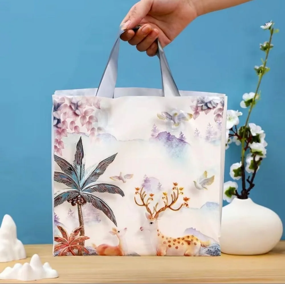 - 5pcs Deers & Plant Life Plastic Bags